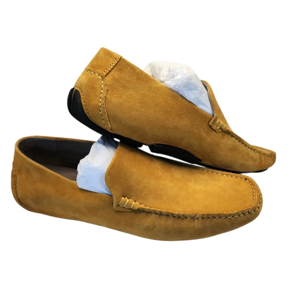 KENNETH‎ COLE NEW YORK Family Man Yellow Suede Moccasin Loafers Size 8